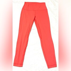 Lululemon double lined high rise 28” Red Leggings